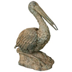 Vintage Metal Pelican Sculpture