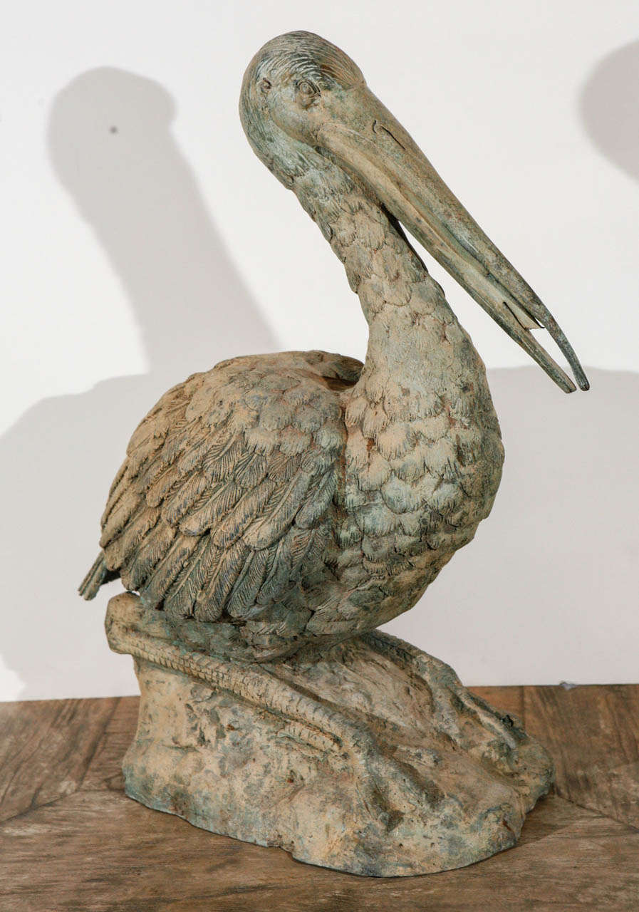 Vintage Metal Pelican Sculpture at 1stDibs