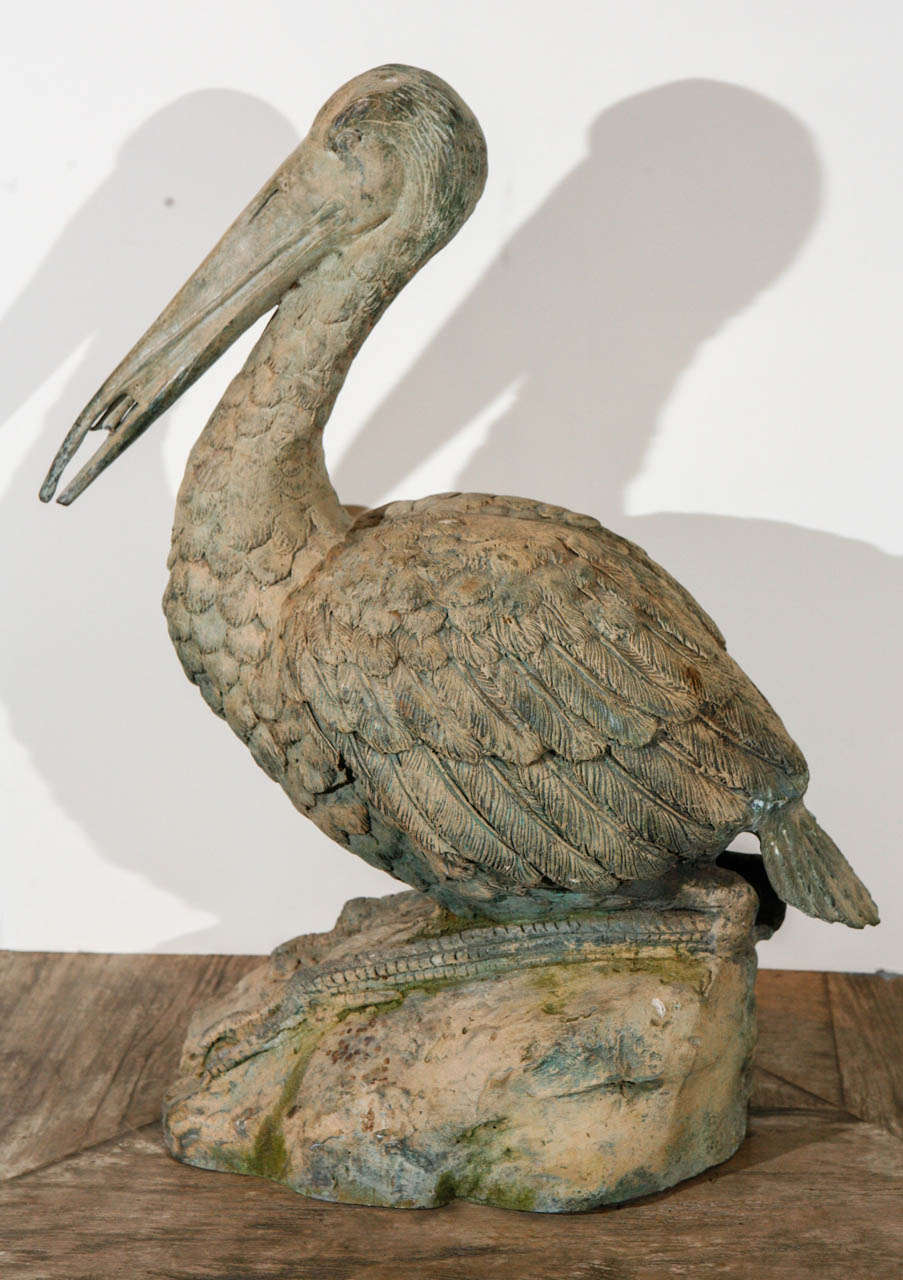 Vintage Metal Pelican Sculpture at 1stDibs