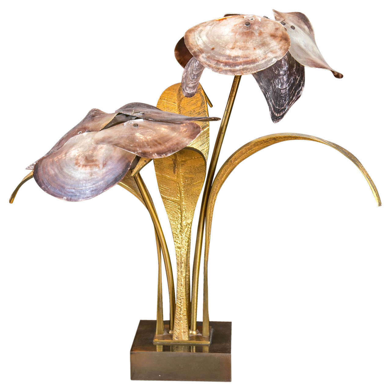 Unique Bronze Shell Lamp For Sale