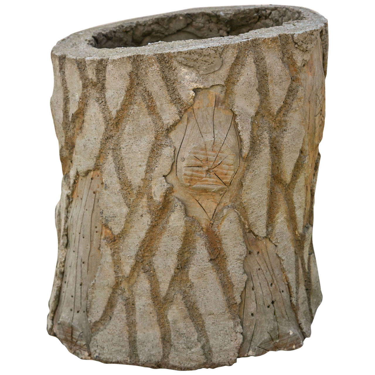 Faux Bois Tree Trunk Planter For Sale