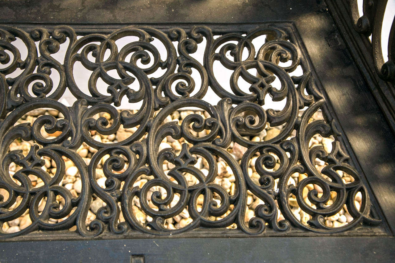 antique iron bench