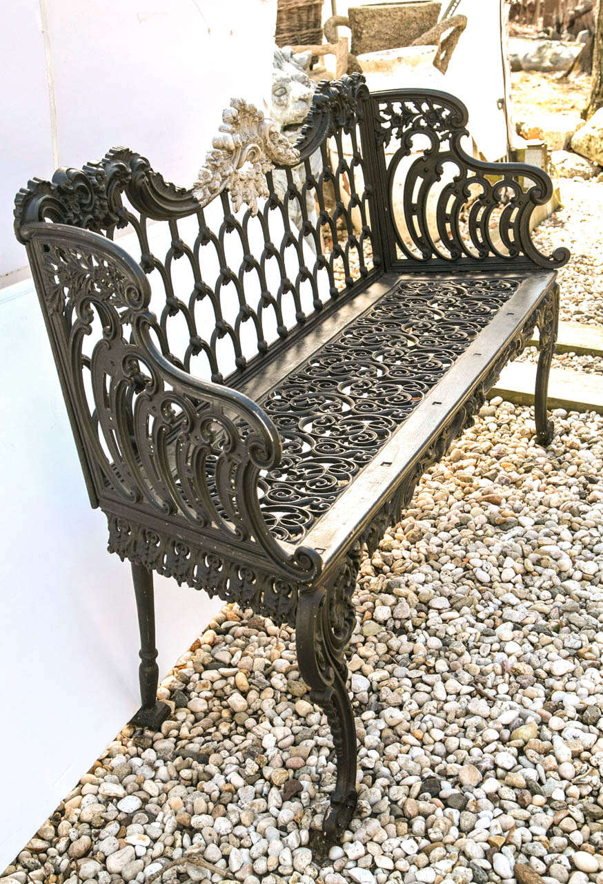 Scottish Cast Iron Bench by Carron In Good Condition In Mt. Kisco, NY