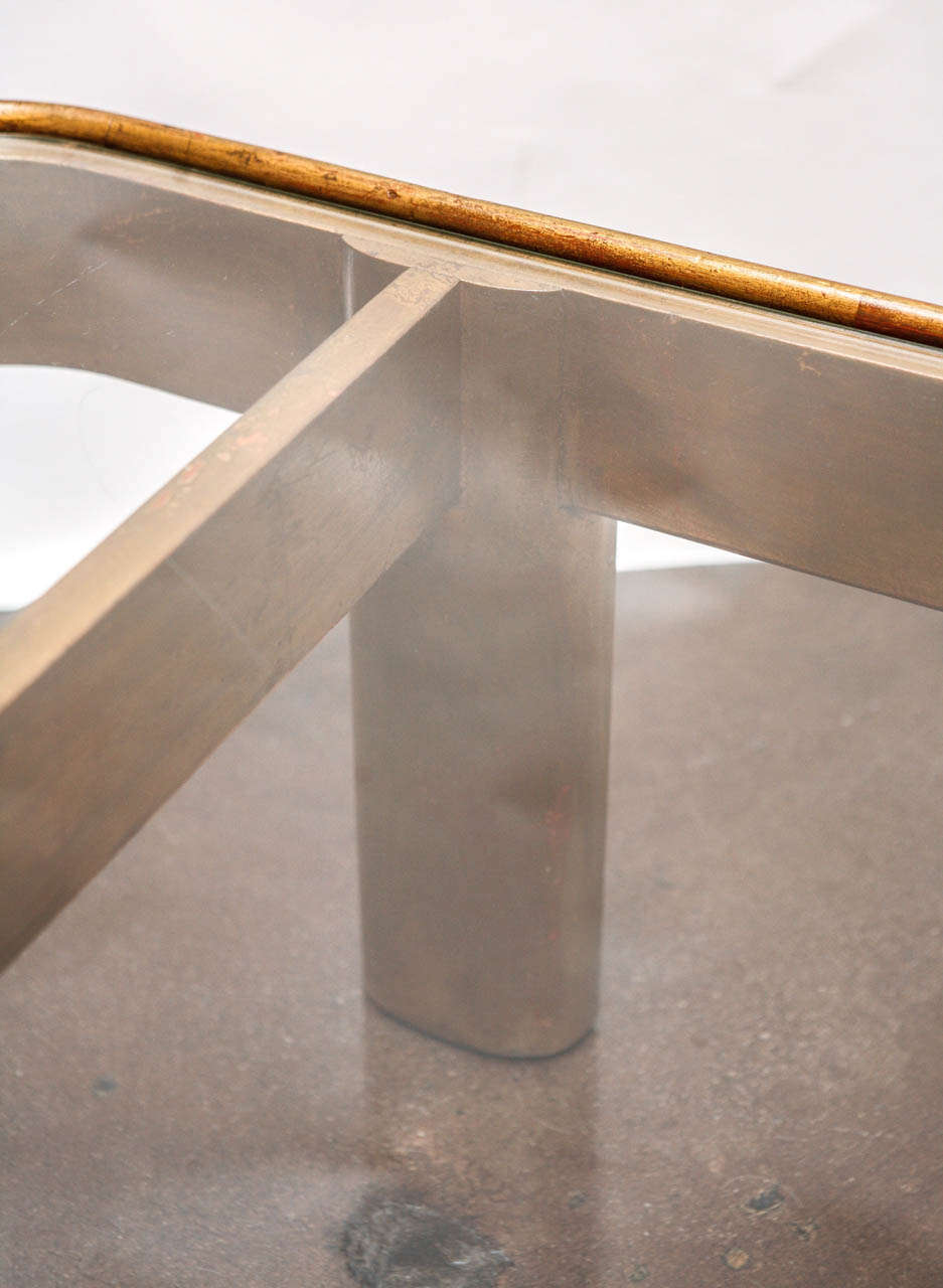 Mid-20th Century Paul Laszlo Cocktail Table in Gilded Finish with Glass Top