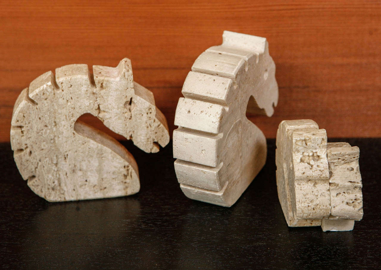 Raymor Travertine Animal Figures In Excellent Condition In Los Angeles, CA