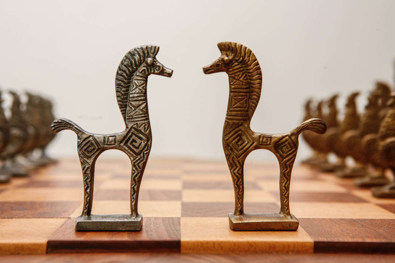 Vintage Greek Chess Pieces In Excellent Condition In Los Angeles, CA