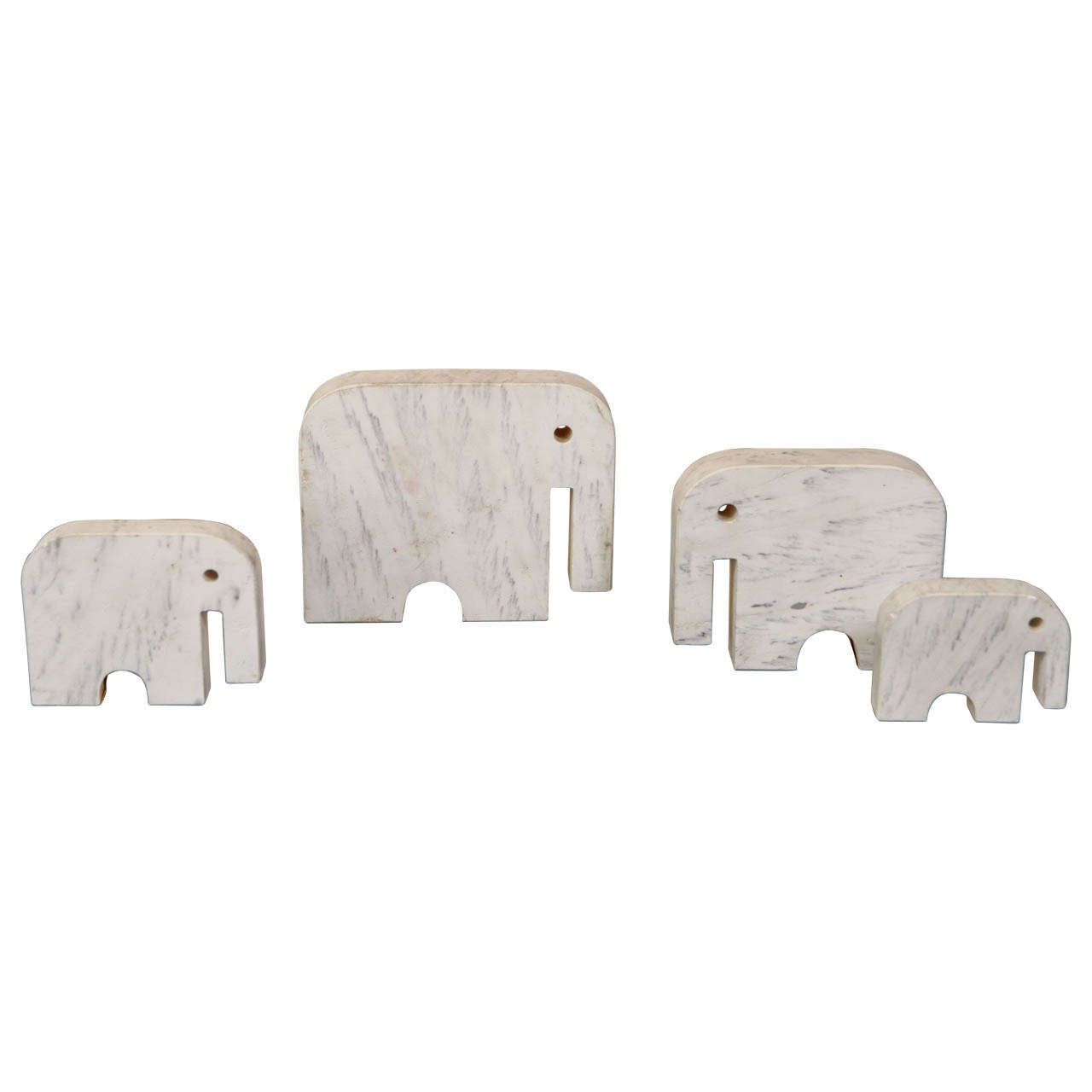 Set of Four Raymor Italy Marble Elephants