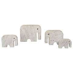 Vintage Set of Four Raymor Italy Marble Elephants