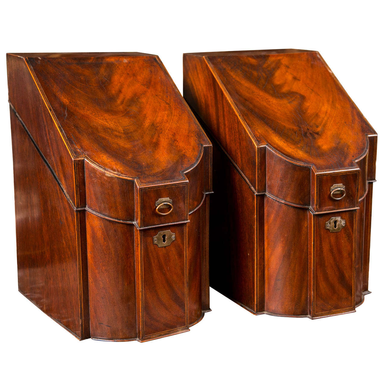 Pair of Mahogany/Satinwood Boxes