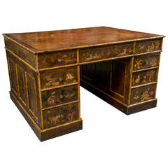 Leather  Topped Early Victorian Partners Desk