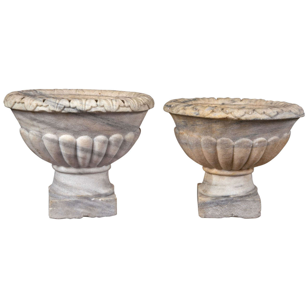 Two Similar Antique Marble Urns For Sale