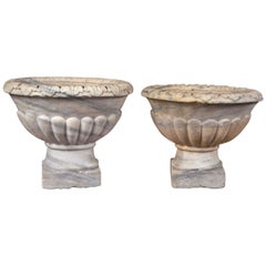 Two Similar Antique Marble Urns