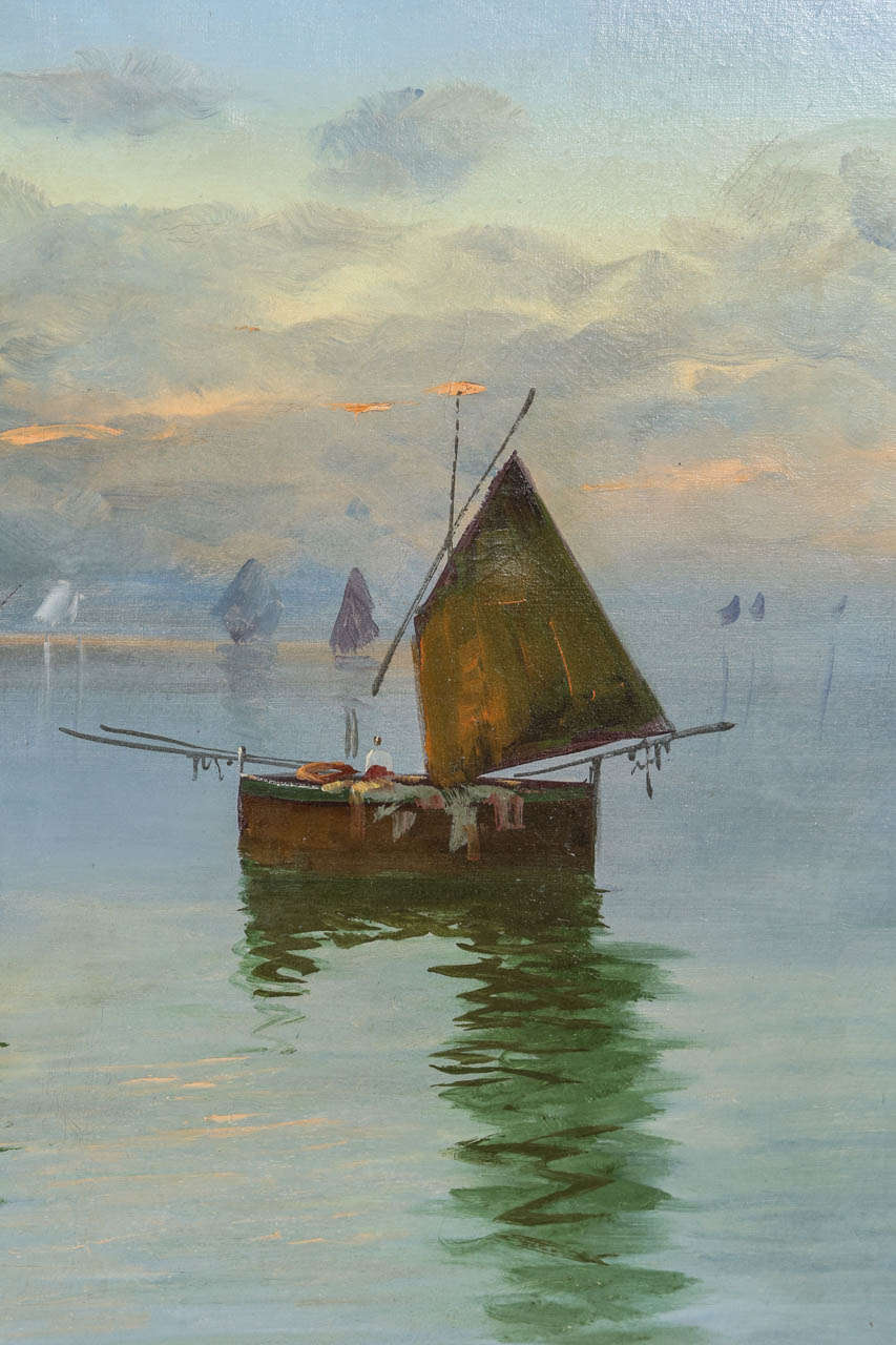 paintings of boats at sea