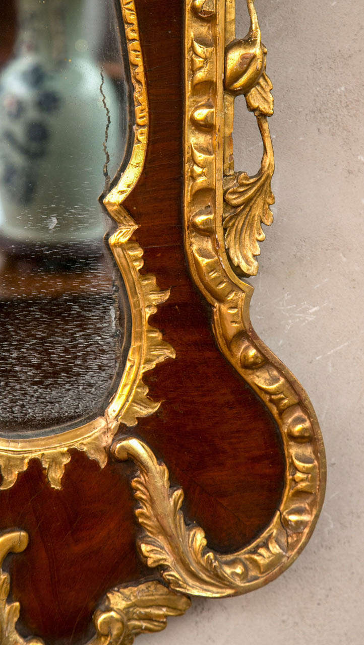 British George III Parcel-Gilt Mahogany Mirror For Sale