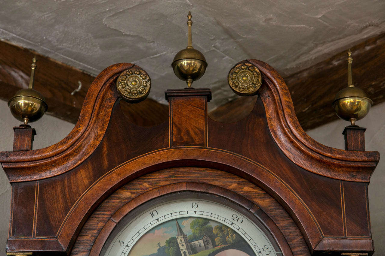 George III Oak and Mahogany Tall Case Clock 3