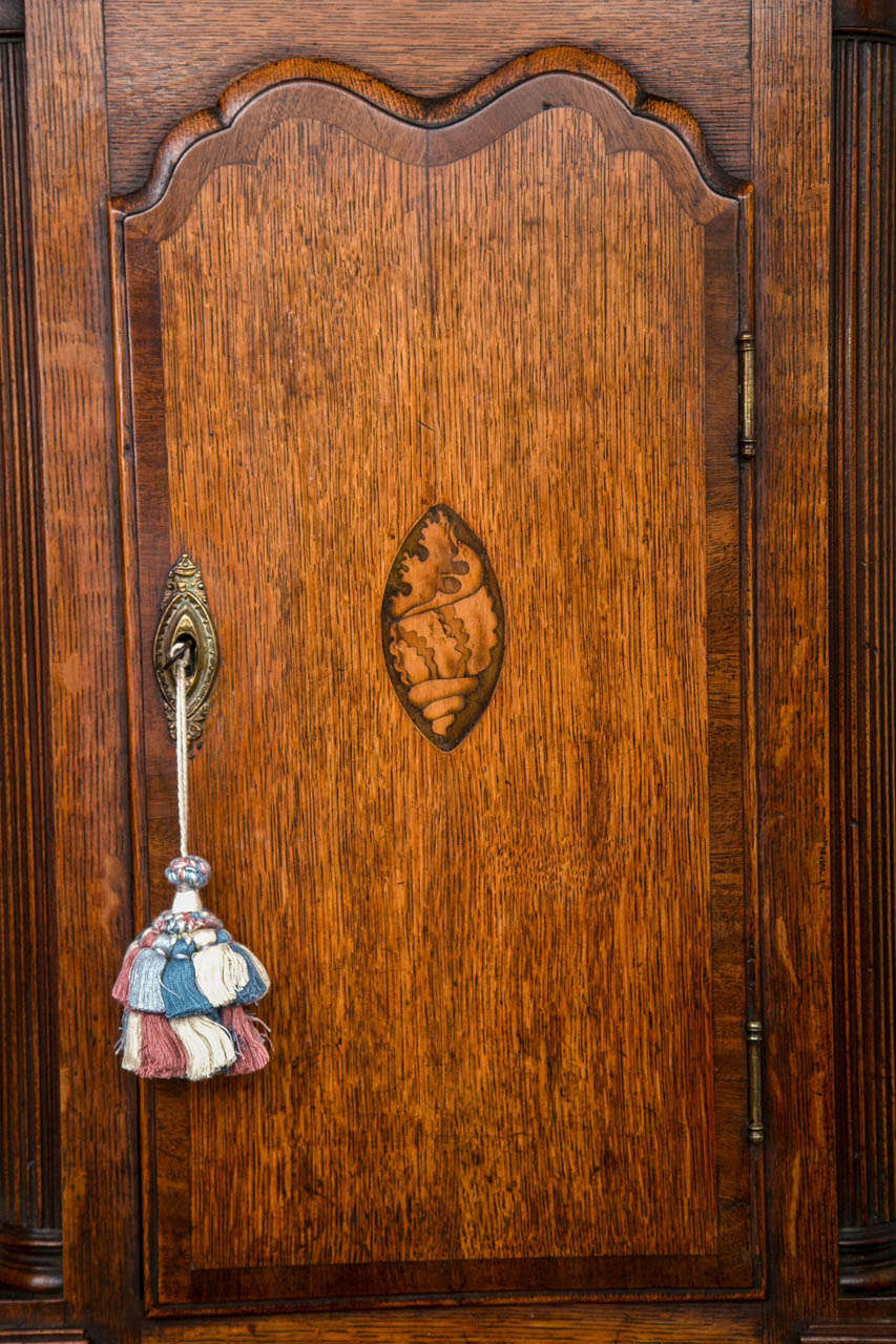 British George III Oak and Mahogany Tall Case Clock