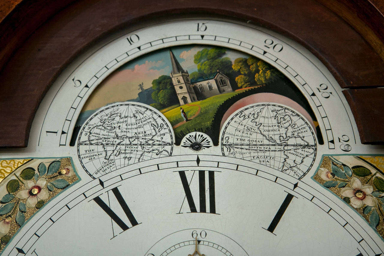 19th Century George III Oak and Mahogany Tall Case Clock