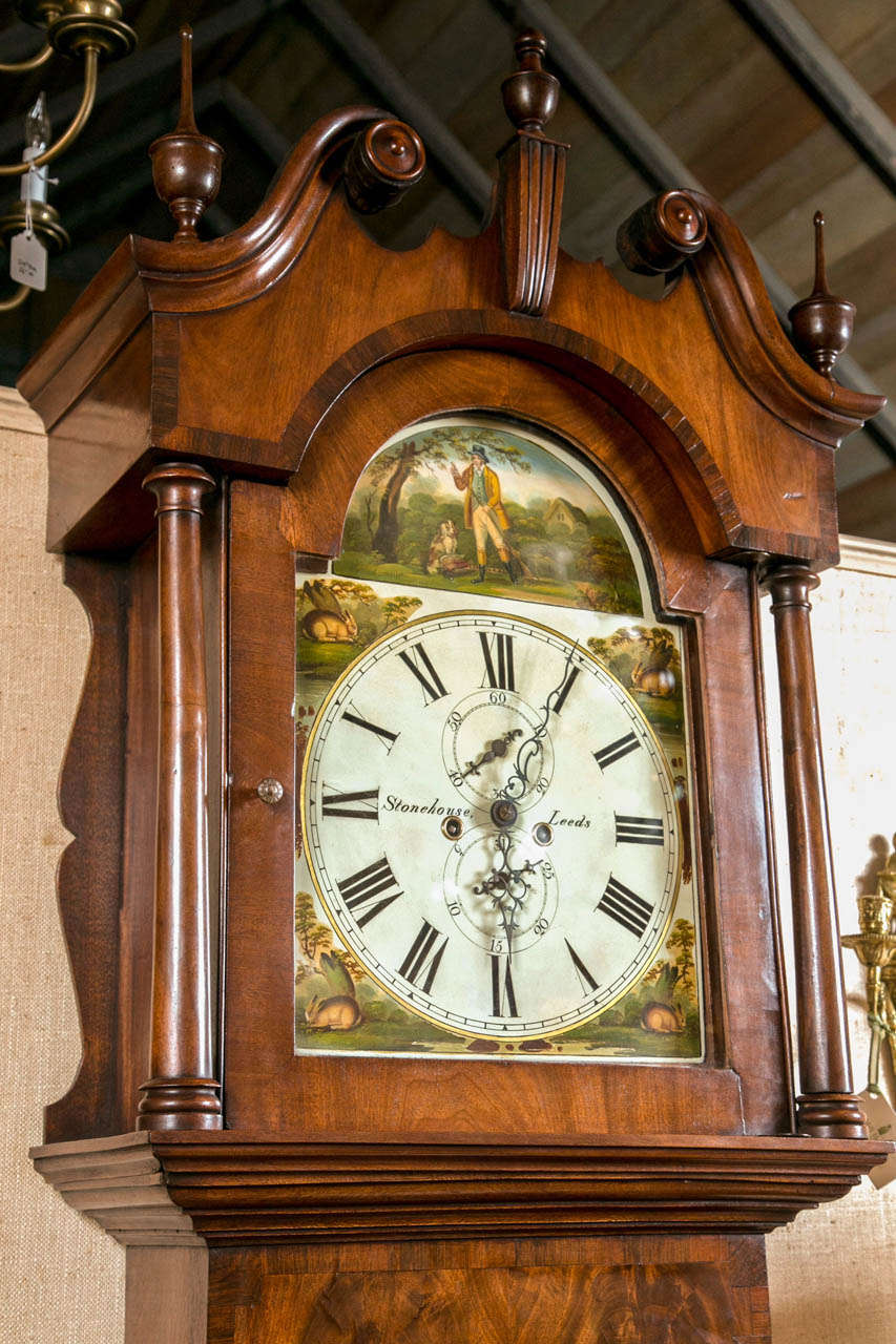 English Mahogany Tall Case Clock 3