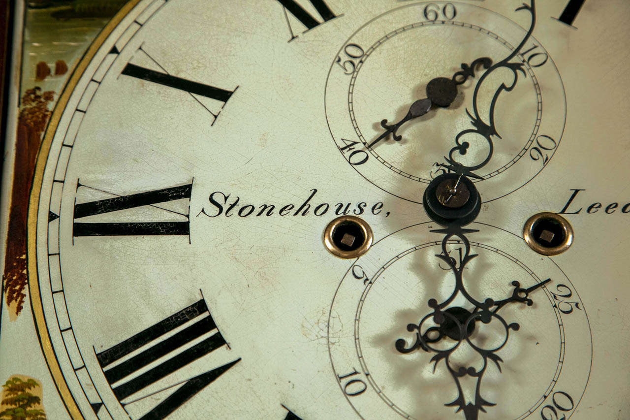 English Mahogany Tall Case Clock In Excellent Condition In Woodbury, CT