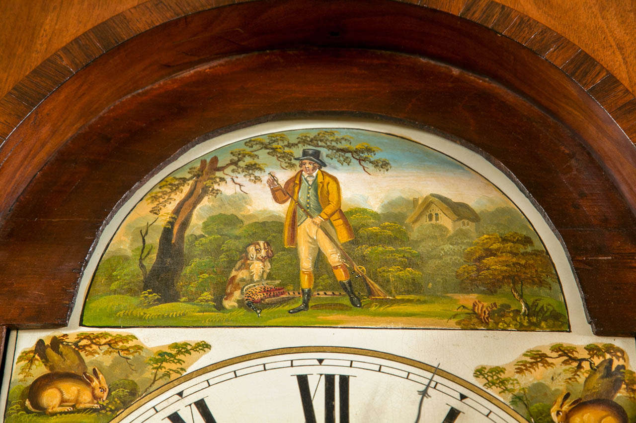 19th Century English Mahogany Tall Case Clock