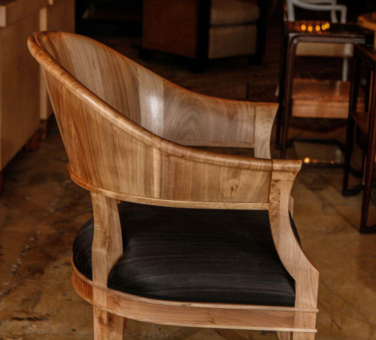 Bleached Walnut French Art Deco Style Chairs In New Condition For Sale In Los Angeles, CA