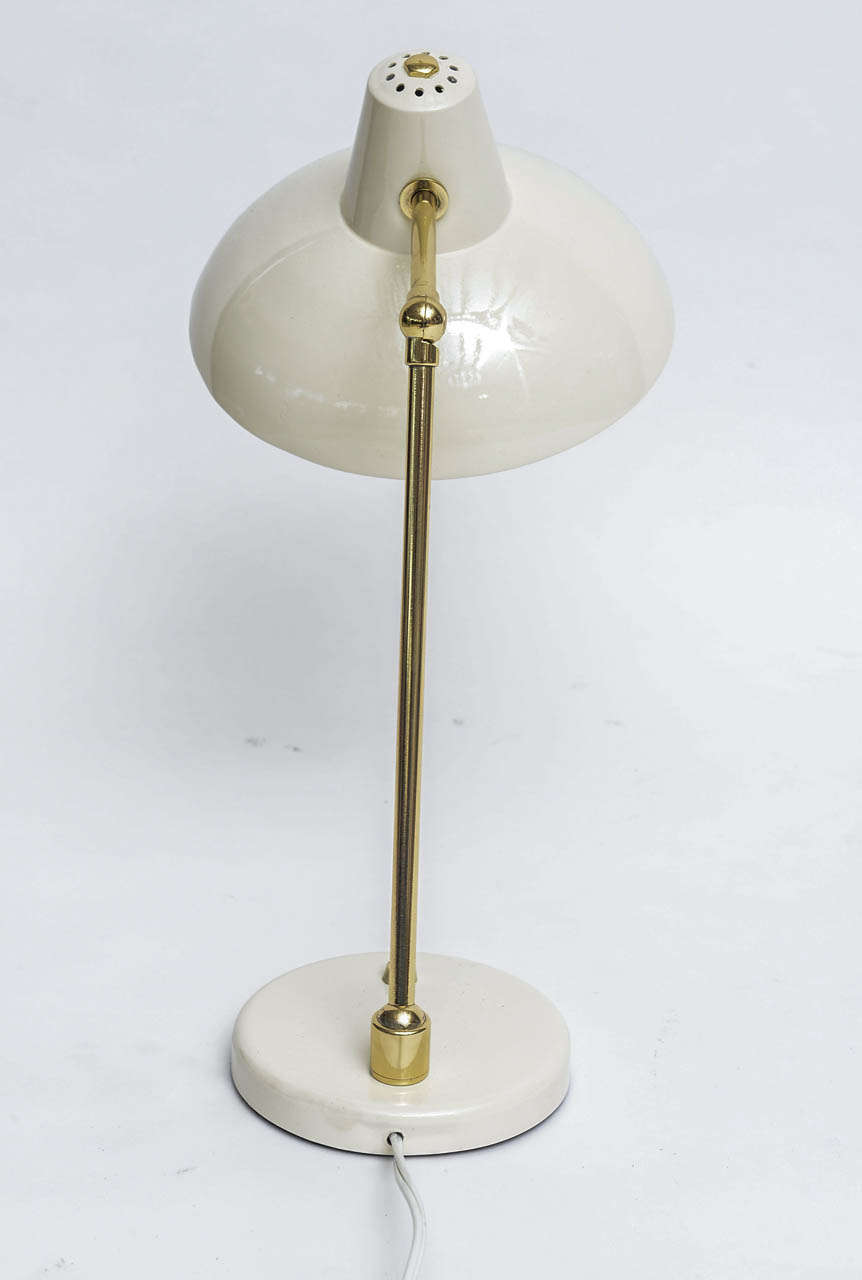 50's Italian Brass Brass Desk Lamp In Excellent Condition In North Miami, FL