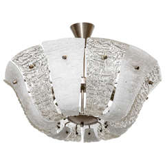 Large Kalmar Ice Textured Glass Chandelier 6
