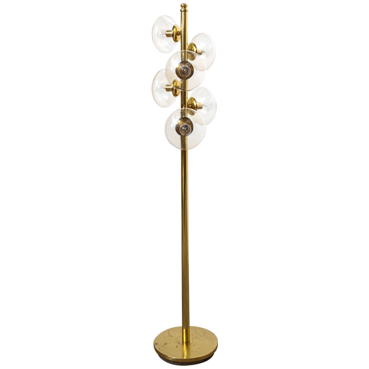 Beautiful Functional Rare Kaiser Brass Floor Lamp, 1970s