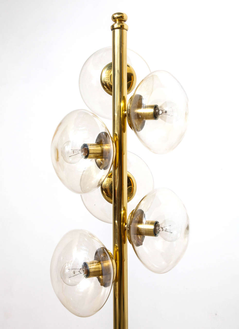 Late 20th Century Beautiful Functional Rare Kaiser Brass Floor Lamp, 1970s