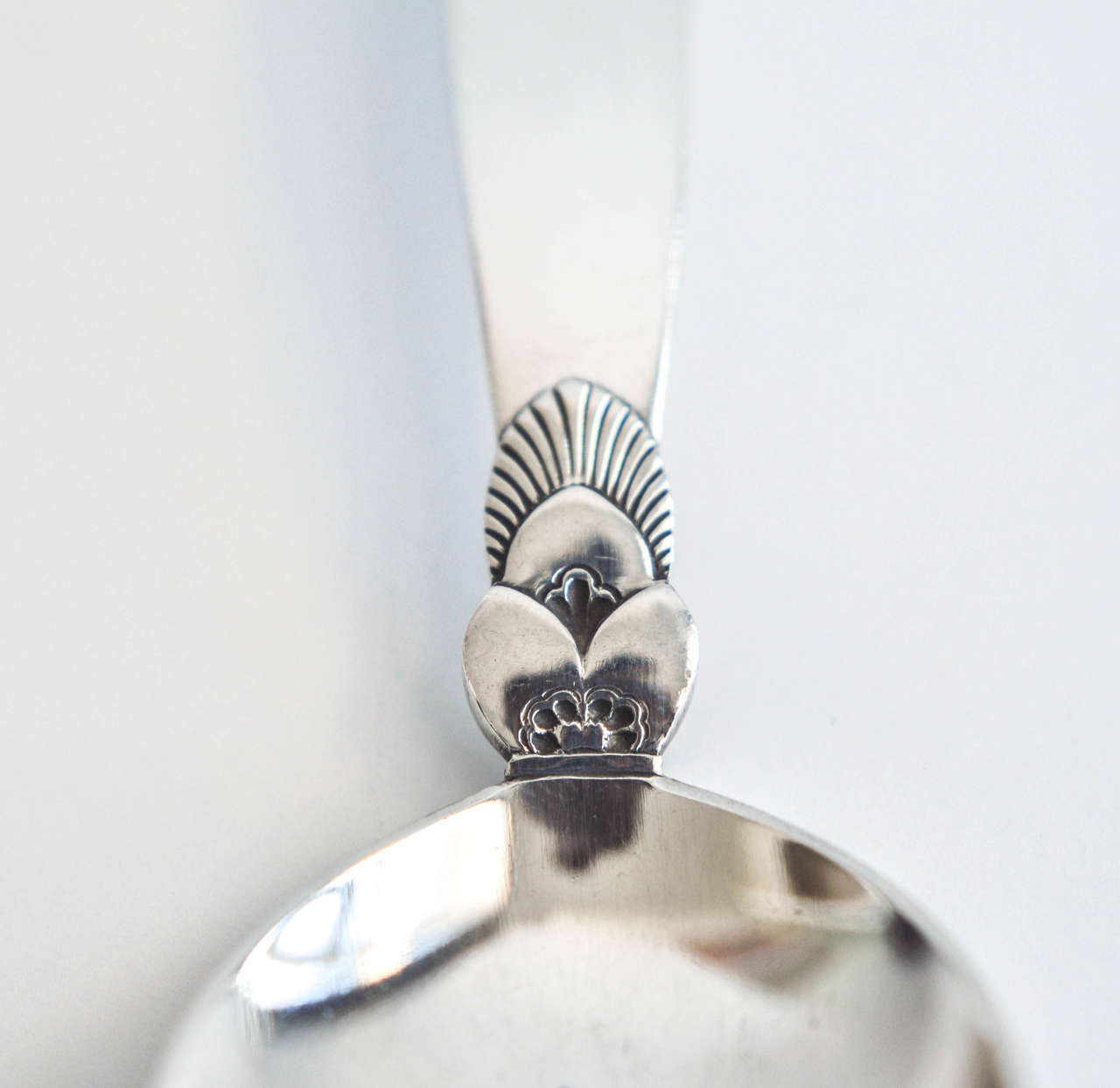 Mid-20th Century Art Deco Georg Jensen Silver Spoon, Cactus Pattern