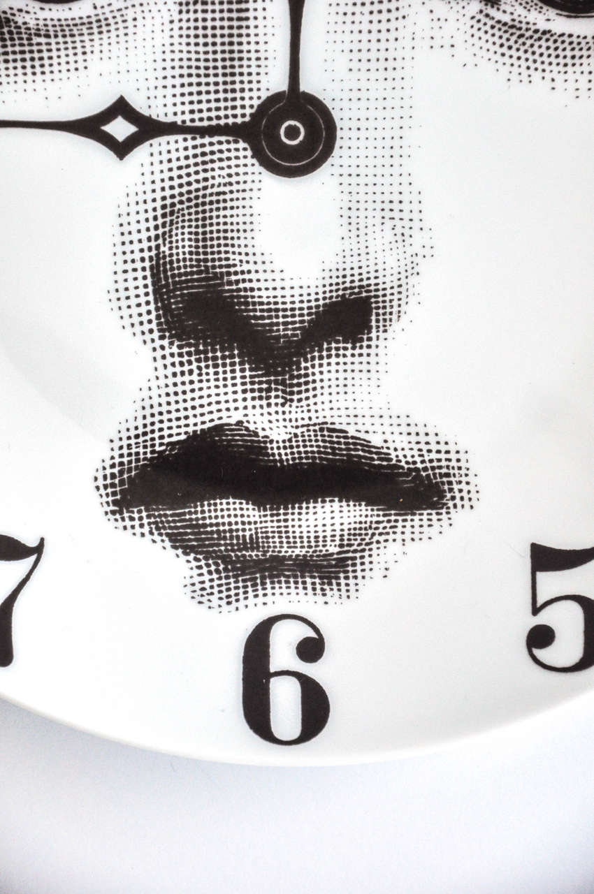 1960s Vintage Clock Plate by Piero Fornasetti In Excellent Condition In Winnetka, IL