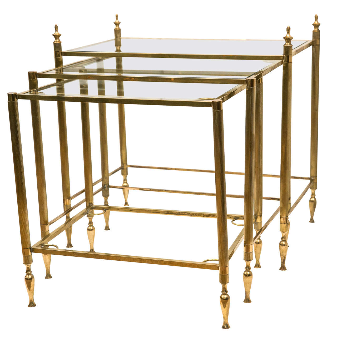 Set of French Brass Nesting Tables