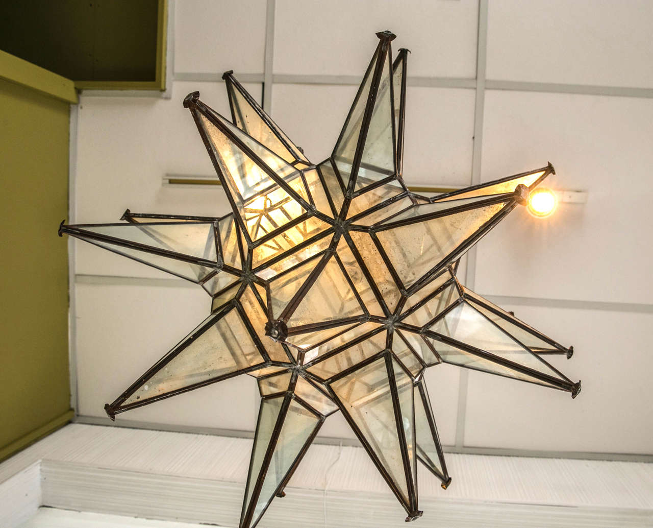Unique Brass and Glass Star Fixture 2