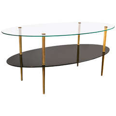 Oval Glass Two-Tier Coffee Table
