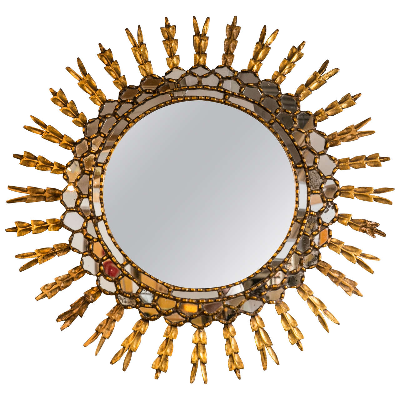 Giltwood Sunburst Mirror For Sale