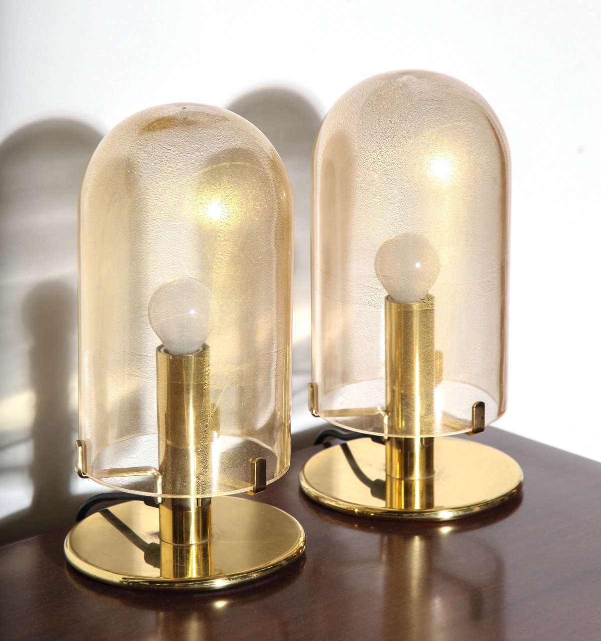 Burnished Pair of Seguso Lamps Made in1960s
