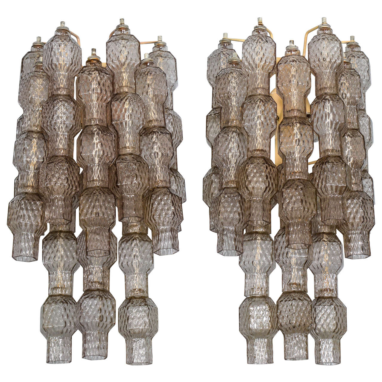 Pair of Wall Sconces in Murano Glass