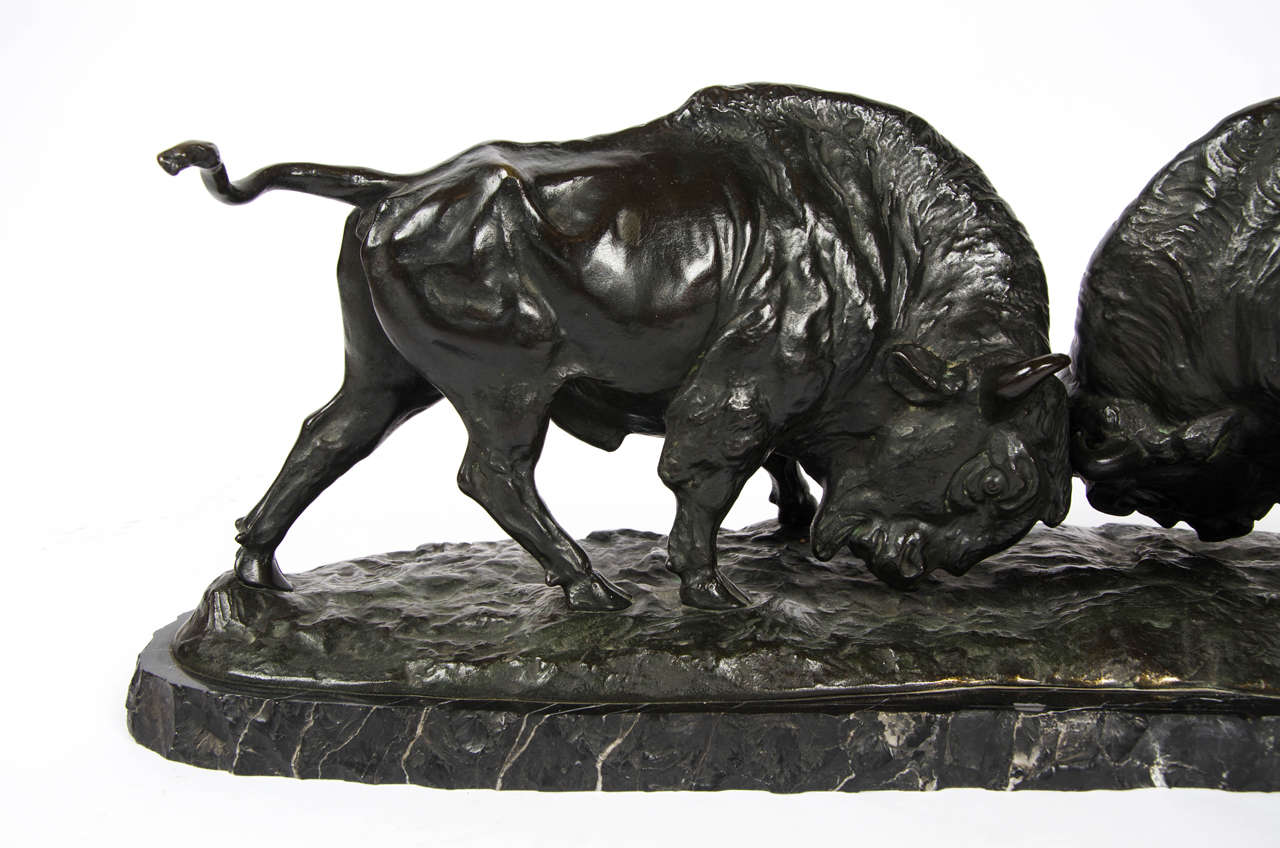 Fighting Buffalo by Franz Iffland In Excellent Condition For Sale In East Sussex, GB