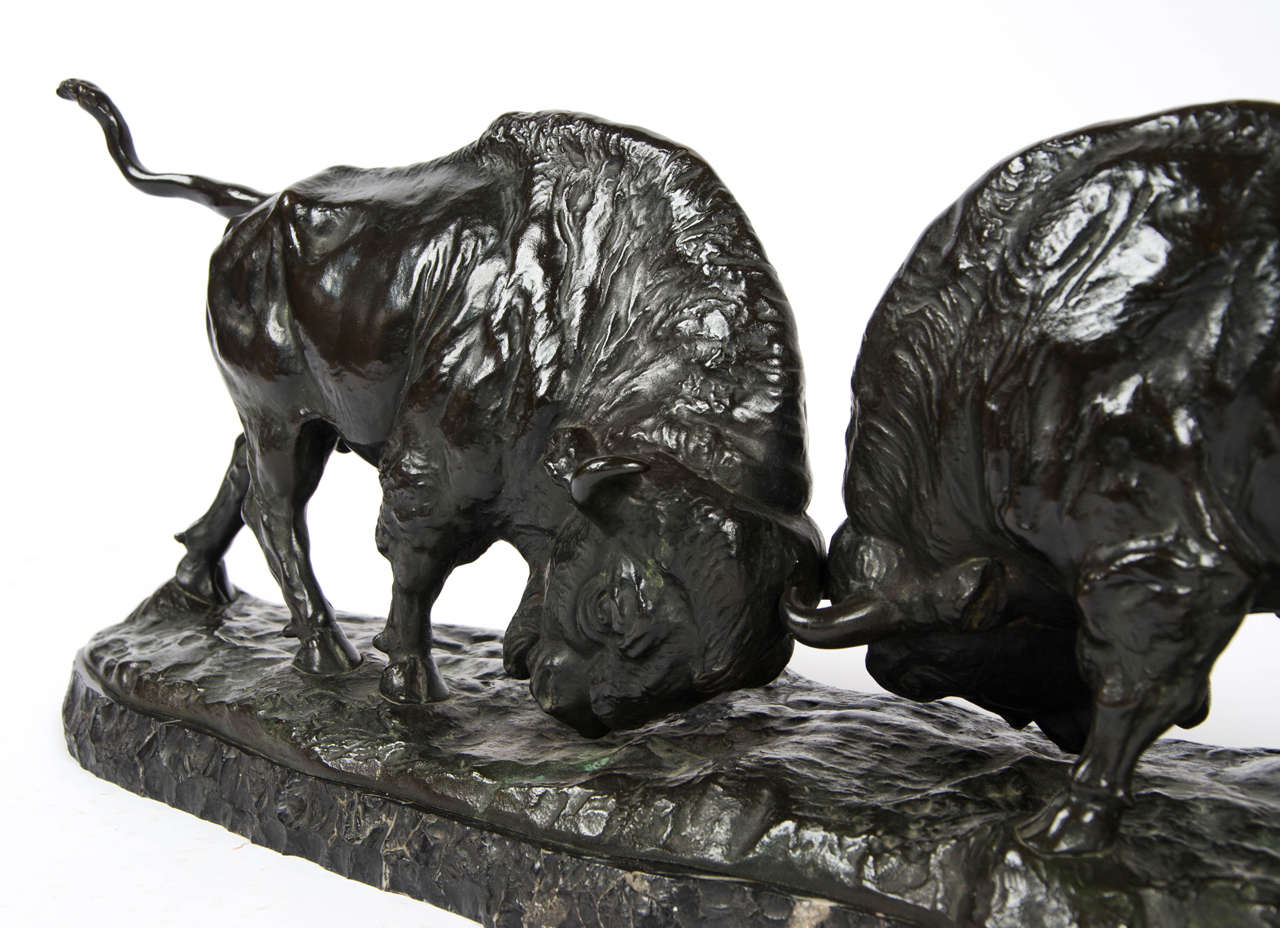 Fighting Buffalo by Franz Iffland For Sale 1