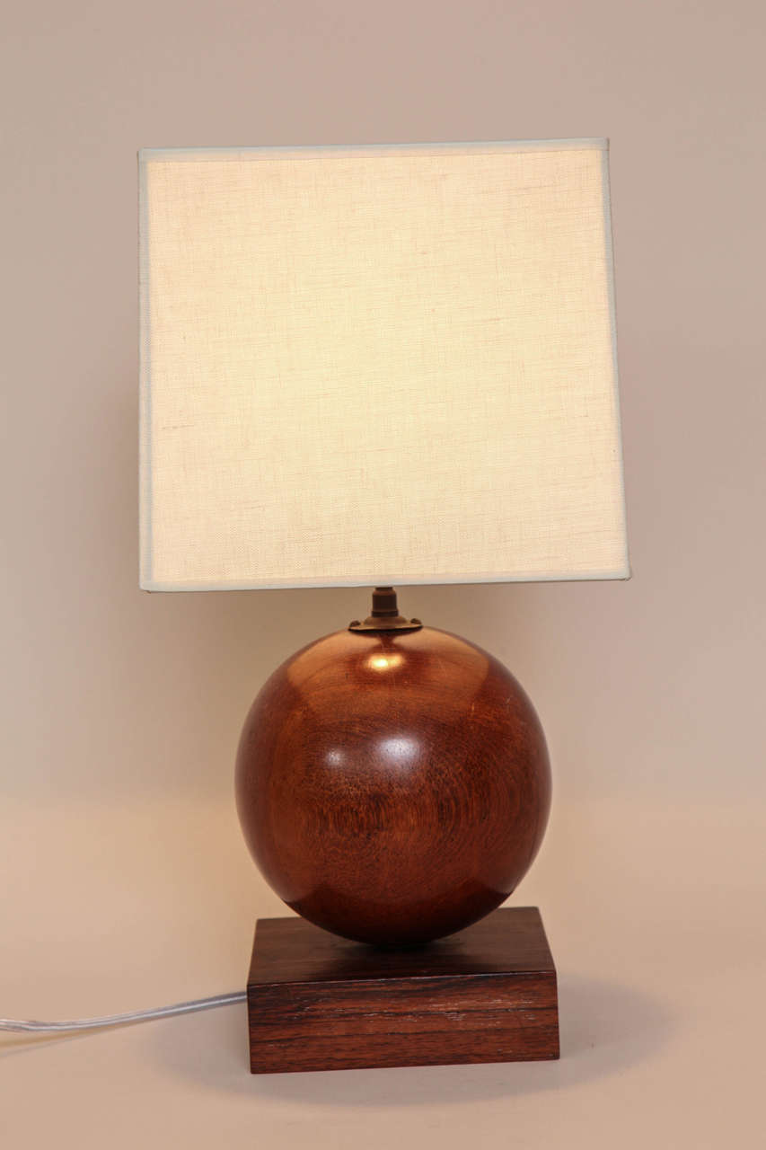 Ernest Boiceau French Art Deco Rosewood Lamp In Excellent Condition In New York, NY