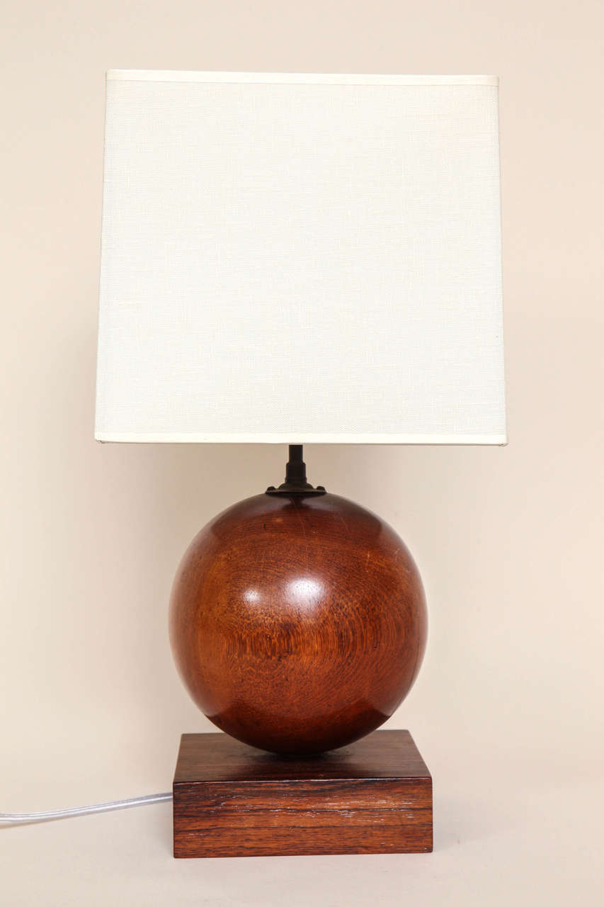 20th Century Ernest Boiceau French Art Deco Rosewood Lamp