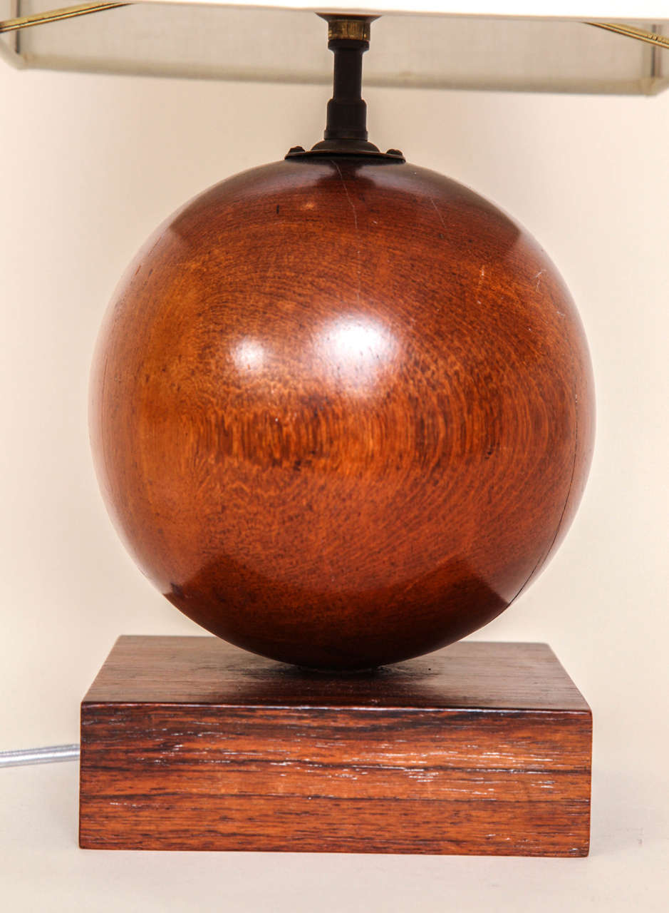Ernest Boiceau French Art Deco Rosewood Lamp 1
