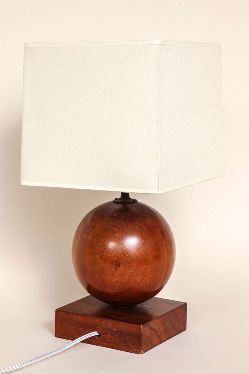 Ernest Boiceau French Art Deco Rosewood Lamp 3