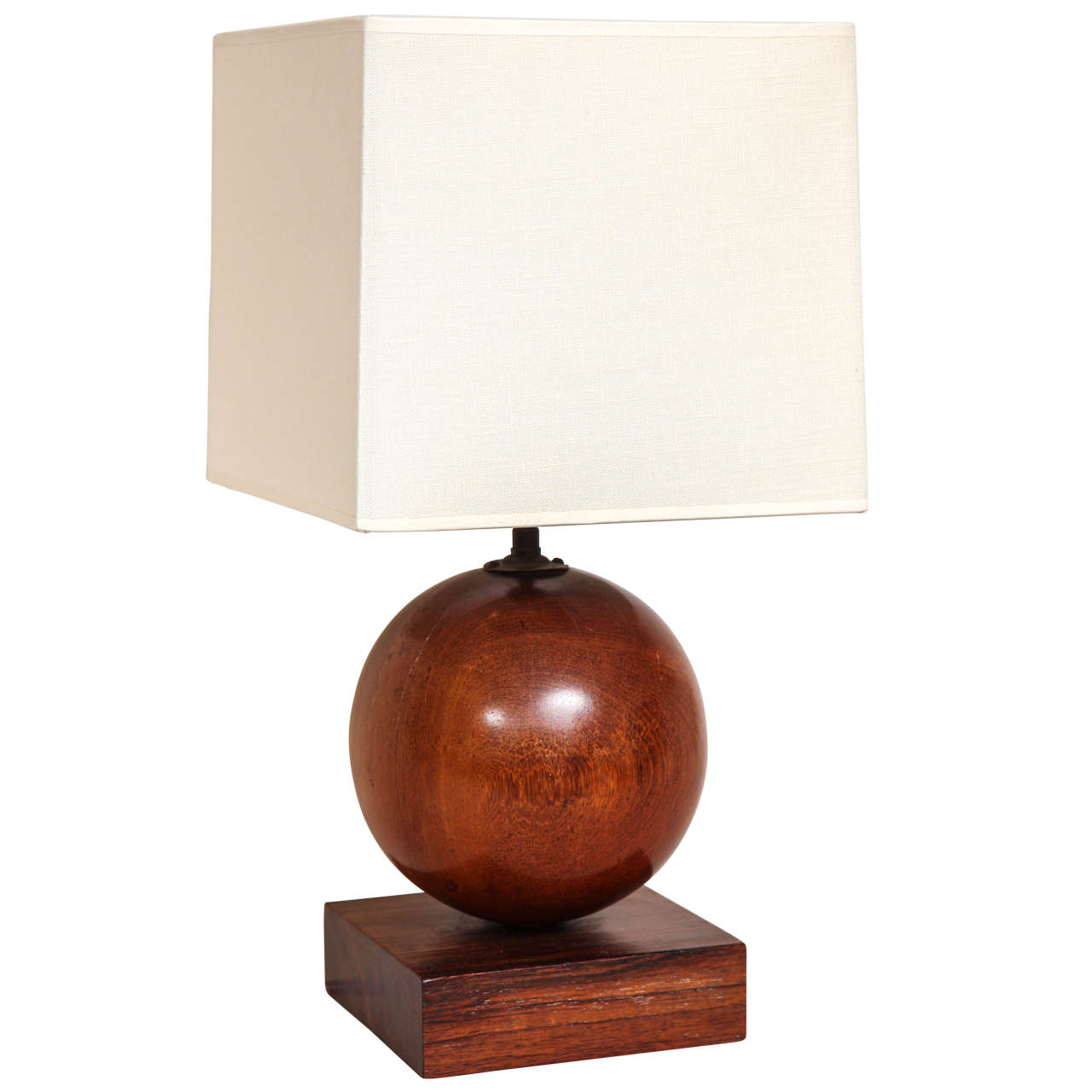 Ernest Boiceau French Art Deco Rosewood Lamp