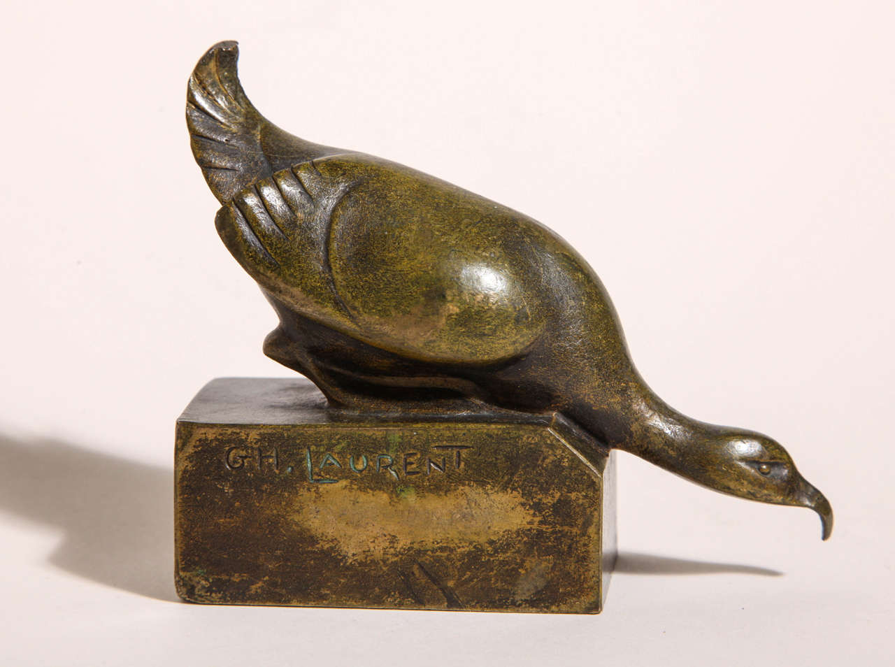G.H. Laurent French Art Deco Bronze Bird Bookends In Good Condition For Sale In New York, NY