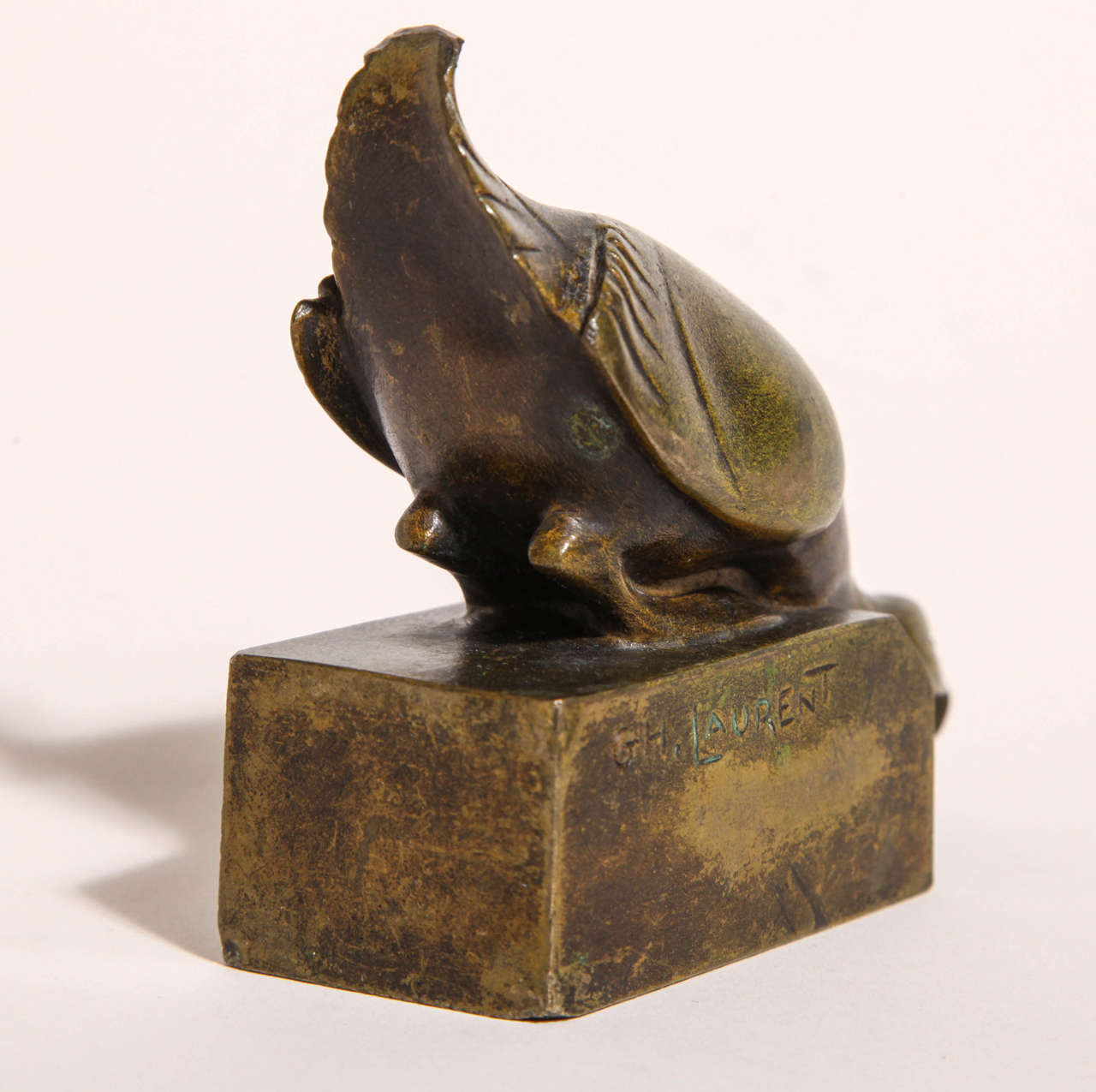 20th Century G.H. Laurent French Art Deco Bronze Bird Bookends For Sale