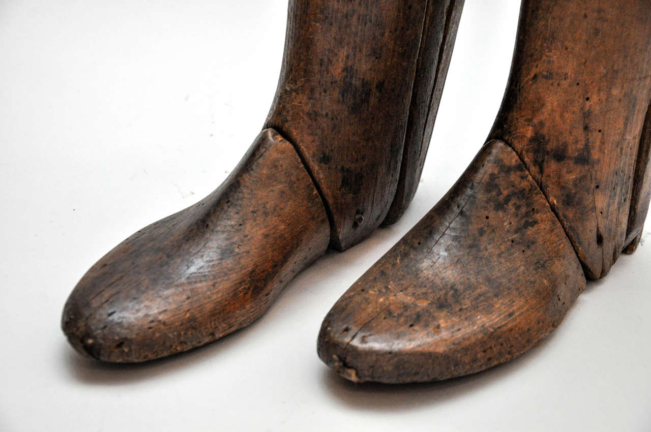 Leather 19th Century All Wood Italian Boot Molds