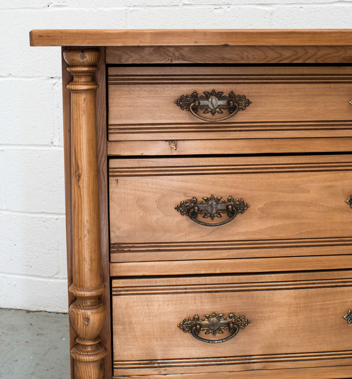 Late 19th Century Pine and Beech Chest of Drawers