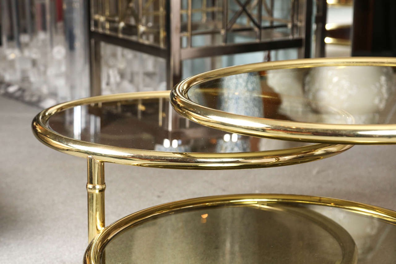 Polished Brass and Smoked Glass Cocktail Table 4