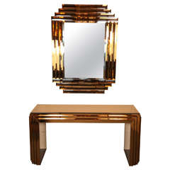 Stunning Faceted Mirror and Console